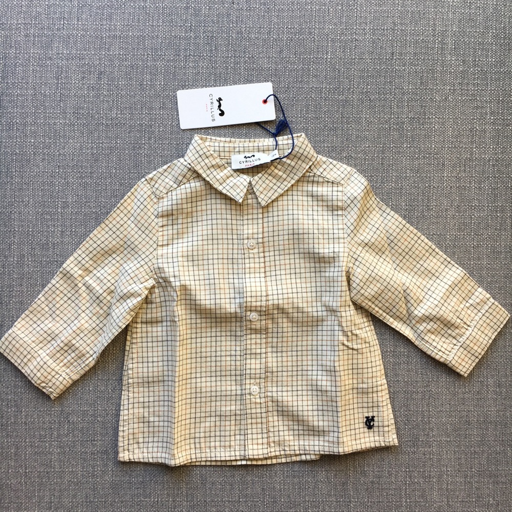 NWT Cyrillus baby boy shirt 12M